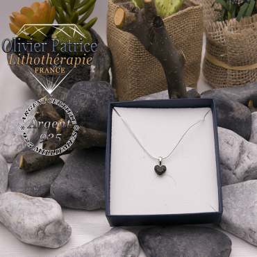 Pendentif spinelle coeur en argent 925 dans son écrin