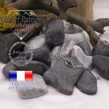Bracelet hématite en forme d'oeil en argent 925
