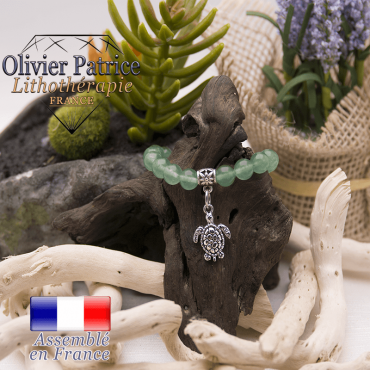 Bracelet aventurine et son charms tortue en alliage