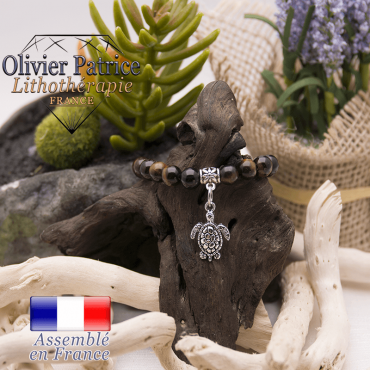 Bracelet œil de taureau charms tortue en alliage