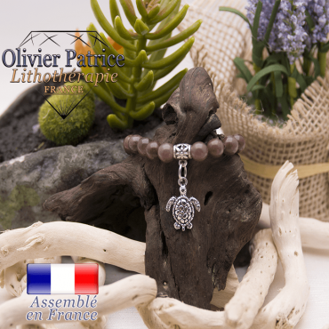 Bracelet quartz vin et son charms tortue en alliage