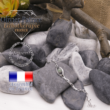 Bracelet aventurine en forme d'oeil en argent 925