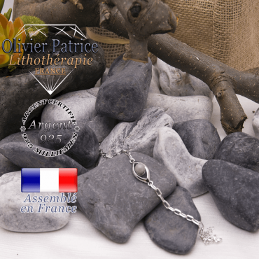 Bracelet jade en forme d'oeil en argent 925