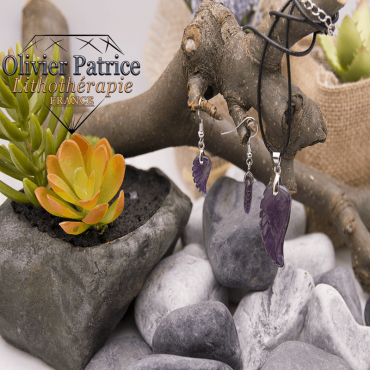 Parure ailes d'ange améthyste