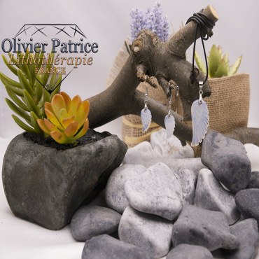 Parure ailes d'ange opale