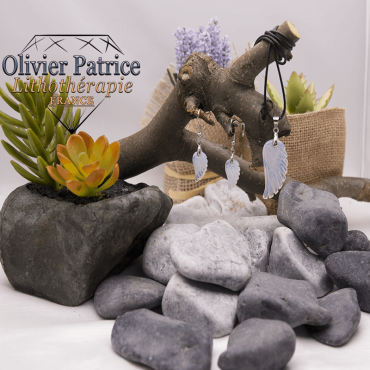 Parure ailes d'ange opale