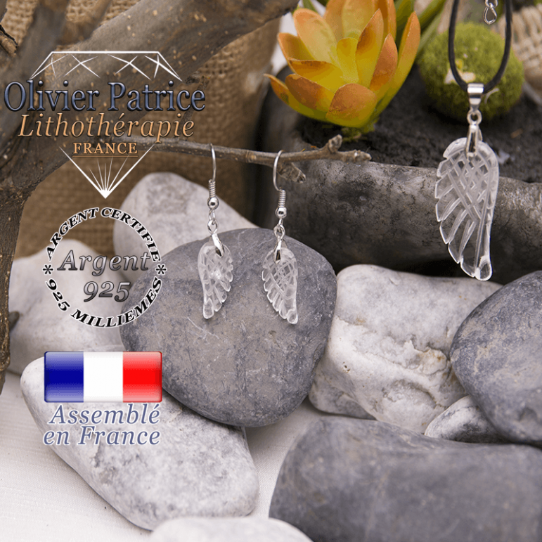 Boucles D'oreilles Ailes D'anges Avec Cristal - La Petite Ladybird, Blanc Et Brillant