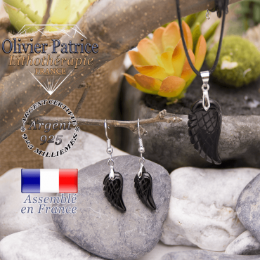 Parure ailes d'ange en onyx
