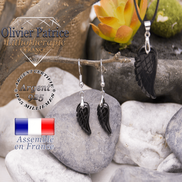 Parure ailes d'ange en onyx