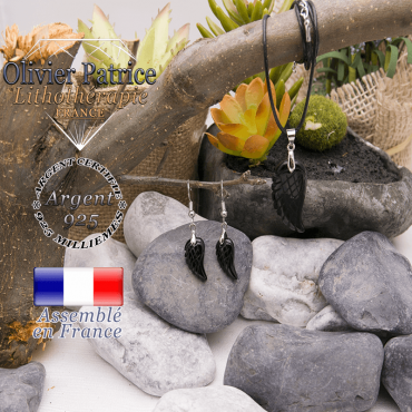 Parure ailes d'ange en onyx