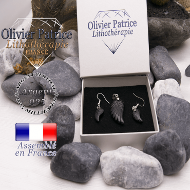 Parure ailes d'ange en onyx
