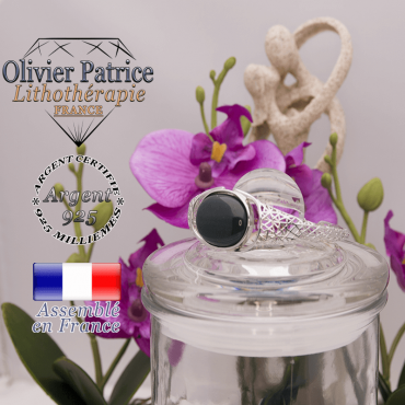 Bracelet toile d'araignée agate mousse en argent 925 dans son écrin