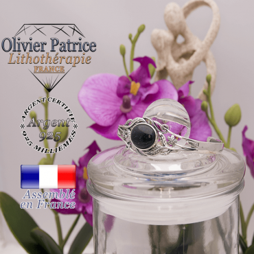 Bracelet blue sand ouvert avec fleurs en argent 925