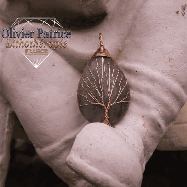 pendentif labradorite arbre de vie en alliage de cuivre