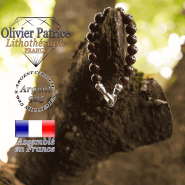 Bracelet grenat avec fermoir en argent 925
