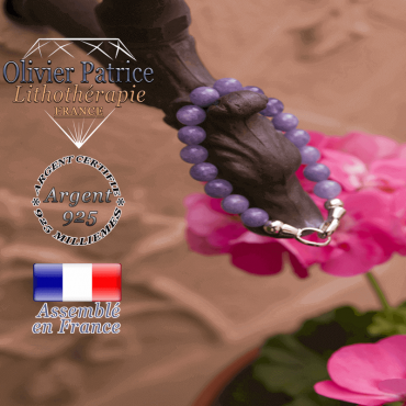 Bracelet angélite avec fermoir en argent 925