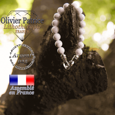 Bracelet howlite avec fermoir en argent 925