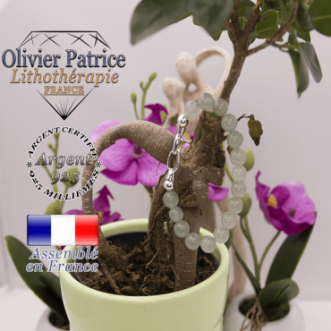 Bracelet aventurine avec fermoir en argent 925