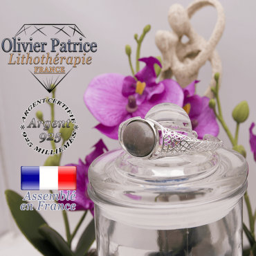 Bracelet agate d'inde toile d'araignée ouvert en argent 925