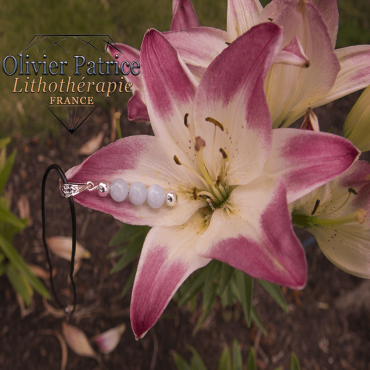 Pendentif aigue marine gouttes de perles en alliage