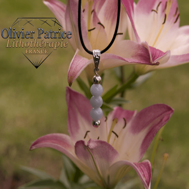 Pendentif aigue marine gouttes de perles en alliage