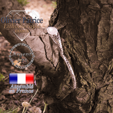 Bracelet cristal de roche toile d'araignée fermé en argent 925