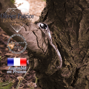 Bracelet onyx toile d'araignée fermé en argent 925