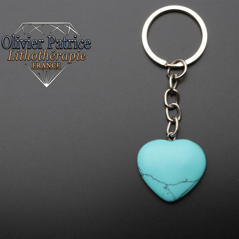 Porte-clés coeur turquoise