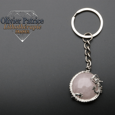 Porte-clés dragon quartz rose