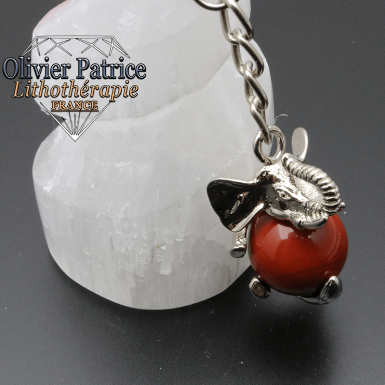 Porte-clés éléphant cornaline