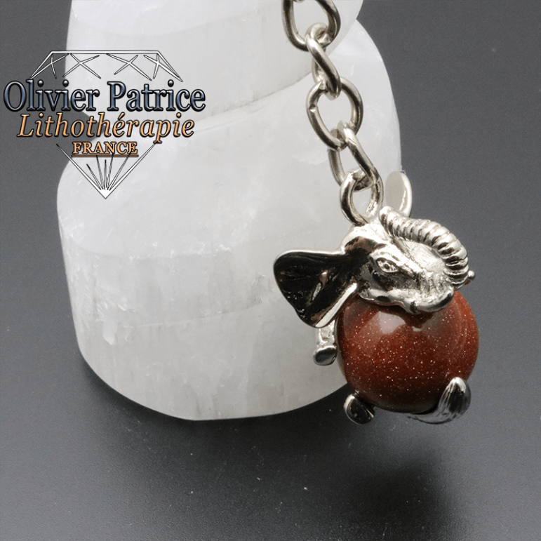 Porte-clés éléphant goldstone