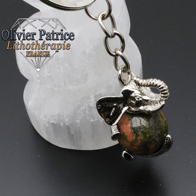 Porte-clés éléphant unakite