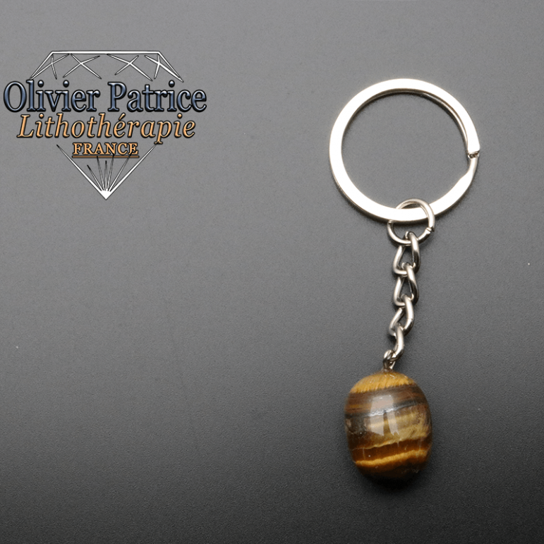 Porte-clés naissance en oeil de tigre