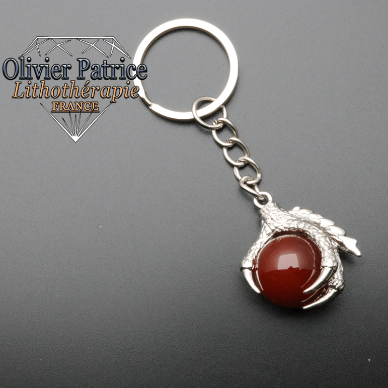 Porte-clés griffe de dragon cornaline