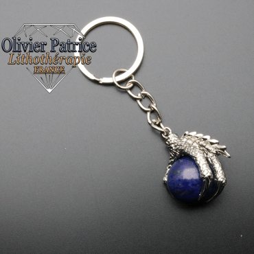 Porte-clés griffe de dragon lapis lazuli