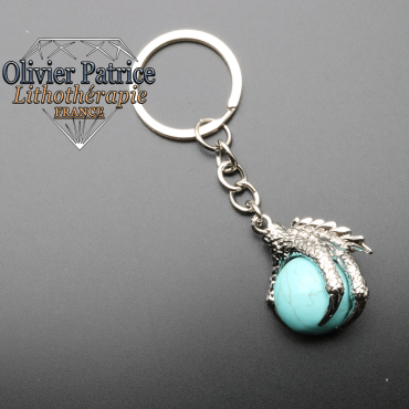 Porte-clés griffe de dragon turquoise
