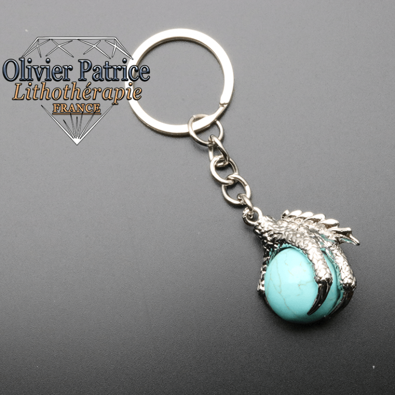 Porte-clés griffe de dragon turquoise
