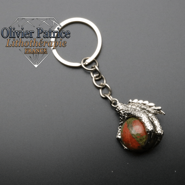 Porte-clés griffe de dragon unakite