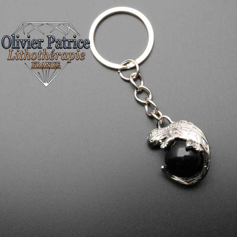 Porte-clés salamande onyx