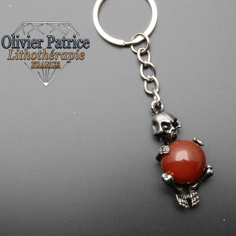 Porte-clés squelette cornaline