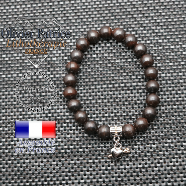 Bracelet en oeil de fer et son coeur avec fleche en plaqué or