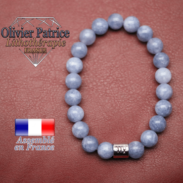 Bracelet angélite et son signe astrologique en alliage