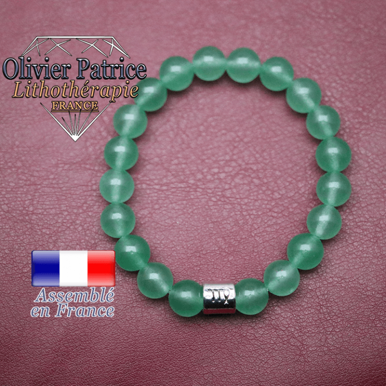 Bracelet aventurine et son signe astrologique en alliage