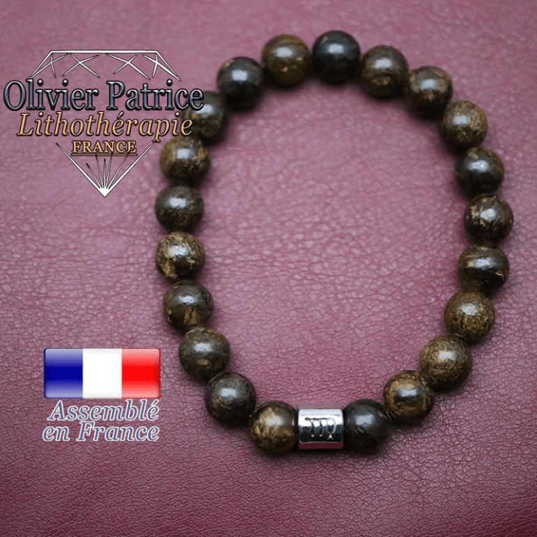 Bracelet bronzite et son signe astrologique en alliage