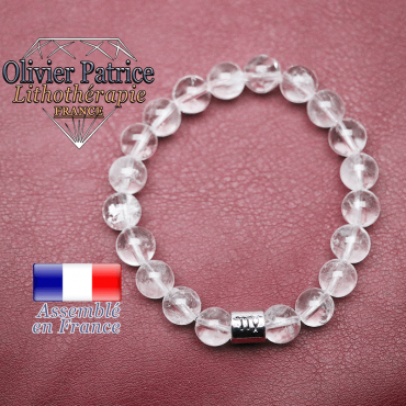 Bracelet cristal de roche et son signe astrologique en alliage
