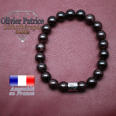 Bracelet grenat et son signe astrologique en alliage