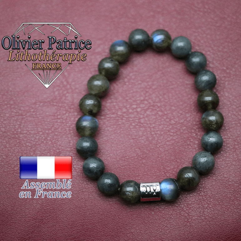 Bracelet labradorite et son signe astrologique en alliage