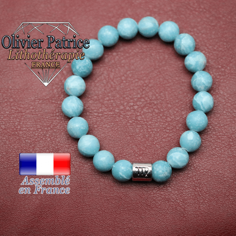 Bracelet larimar et son signe astrologique en alliage