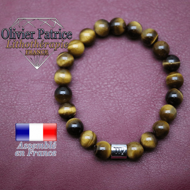 Bracelet oeil de tigre et son signe astrologique en alliage