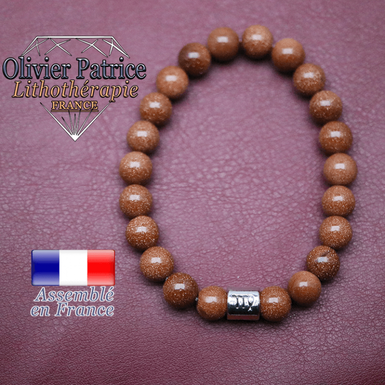 Bracelet goldstone et son signe astrologique en alliage